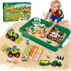 FRUSE Play Sand Farm Toys,Sensory Bins for Toddlers with 2.2lbs Sensory Play Sand,Farm Figures & Tractor Playset,Sandbox Toys fo