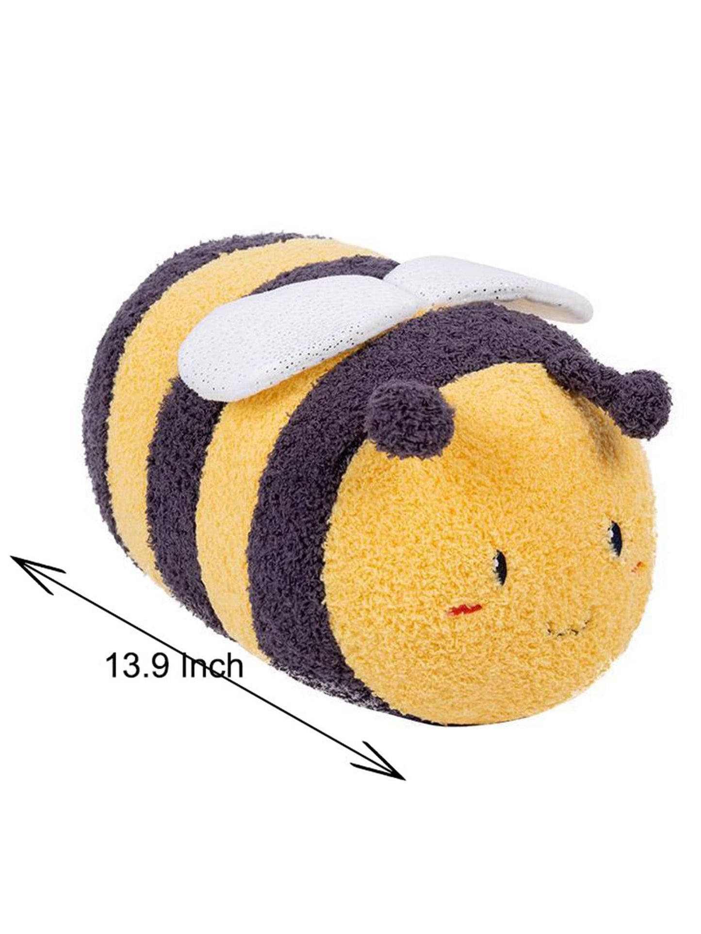 13.9 Inch Fuzzy Bumblebee Stuffed Animal Honey Bee Pulshies with Cute Face and White Wings Cuddly Bumble Bee Plush Toy Honeybee Anime Gifts for Kids And Lovers In Birthday Valentines Christmas...