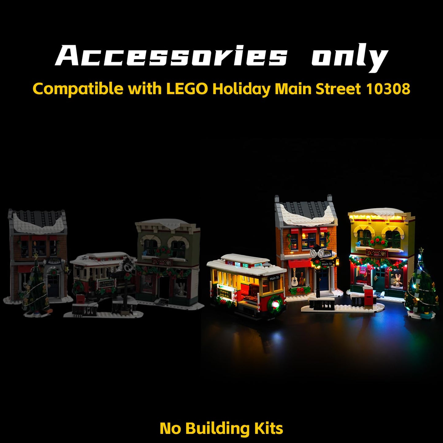 Brickbling Led Light Compatible Withlego 10308 Holiday Main Street Building Set; Creative Lights-Sound Version (Without Model)