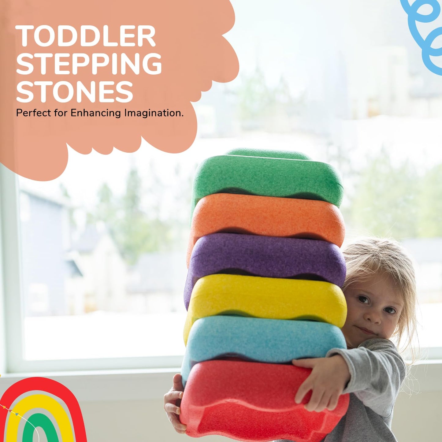 Balance Stepping Stones For Kids, Promoting Children'S Coordination Skills, Obstacle Course For Kids, Sensory Toys For Toddlers,