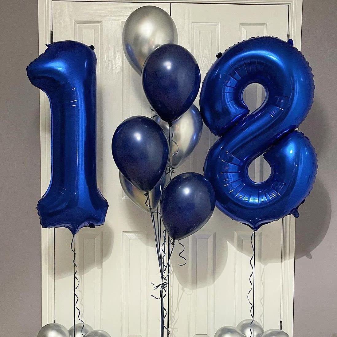 40 Inch Navy Blue 18 Number Balloons Giant 18 Balloons Navy Blue Birthday 18 Balloons 18Th Birthday Anniversary Party Decoration