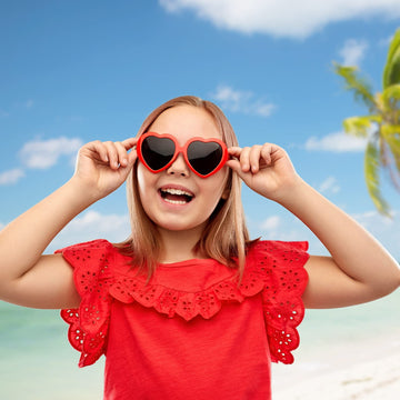 Pibupibu 7 Pack Red Kids Toddler Heart Shape Sunglasses Party Favor Supplies For Girls Boys