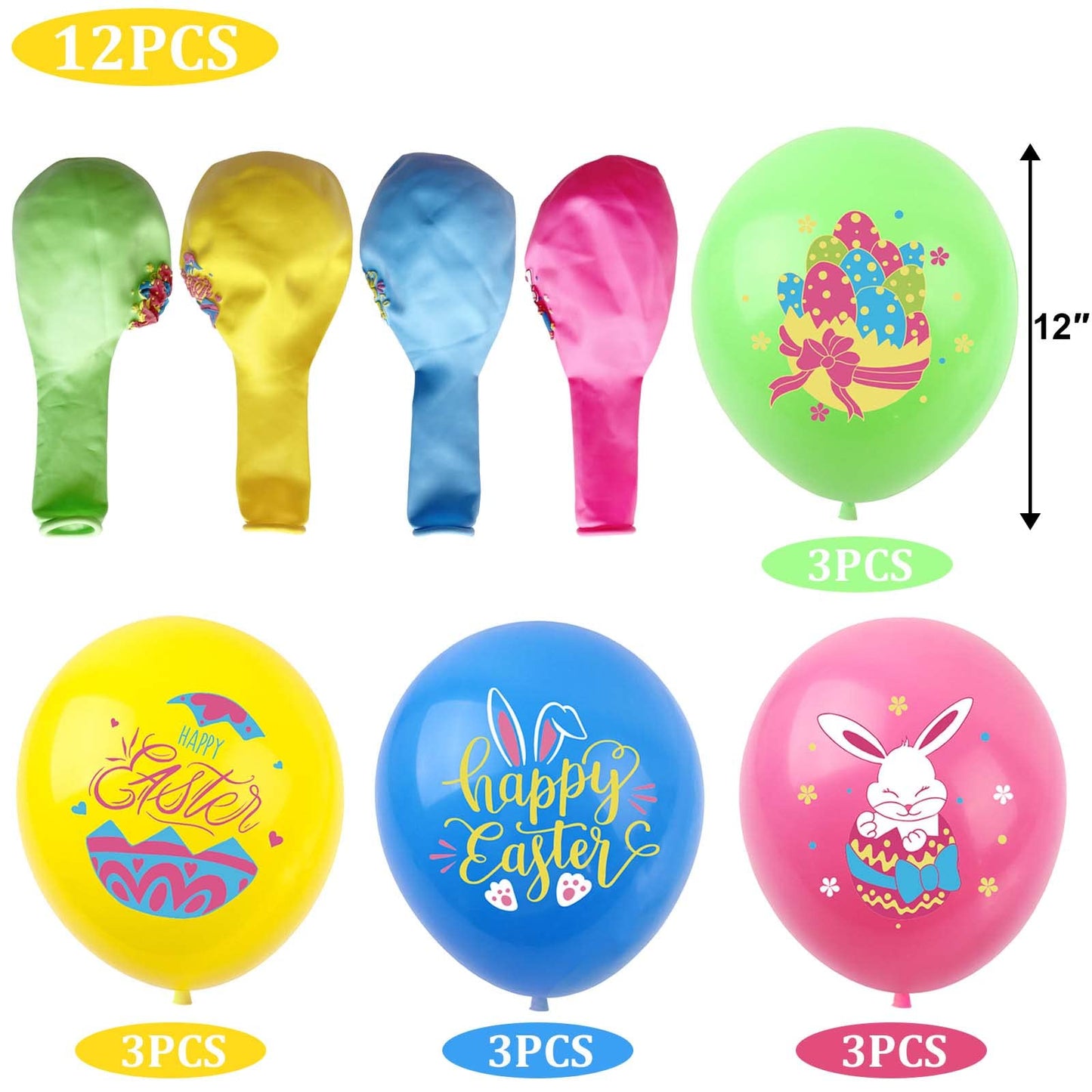 Hadckja Easter Party Latex Balloons Decorations 12 Inch Easter Balloons For Easter Themed Party Balloons For Party Supplies Arch