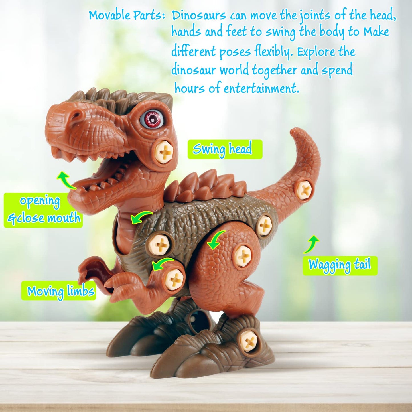 FREE TO FLY Dinosaur Toys Gifts for 3 4 5 6 7 8 Year Old Boys: Stem Dinosaur Toy for Kids 3-5 Girls Toddler Building Learning Ed