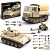Mkmimo WW2 Panther Medium Tank & RSO Tractor Building Blocks, 1078 Pieces, Beige, Compatible with Lego Military Set, Great Gift for Ages 8+