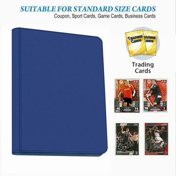 enhanced 9-Pocket Zippered Trading Card Binder 540 Pockets Double-Sided Side-Loading Card Organizer Album PU Leather Card Holder Protector for MTG TCG Sports Cards (Blue)