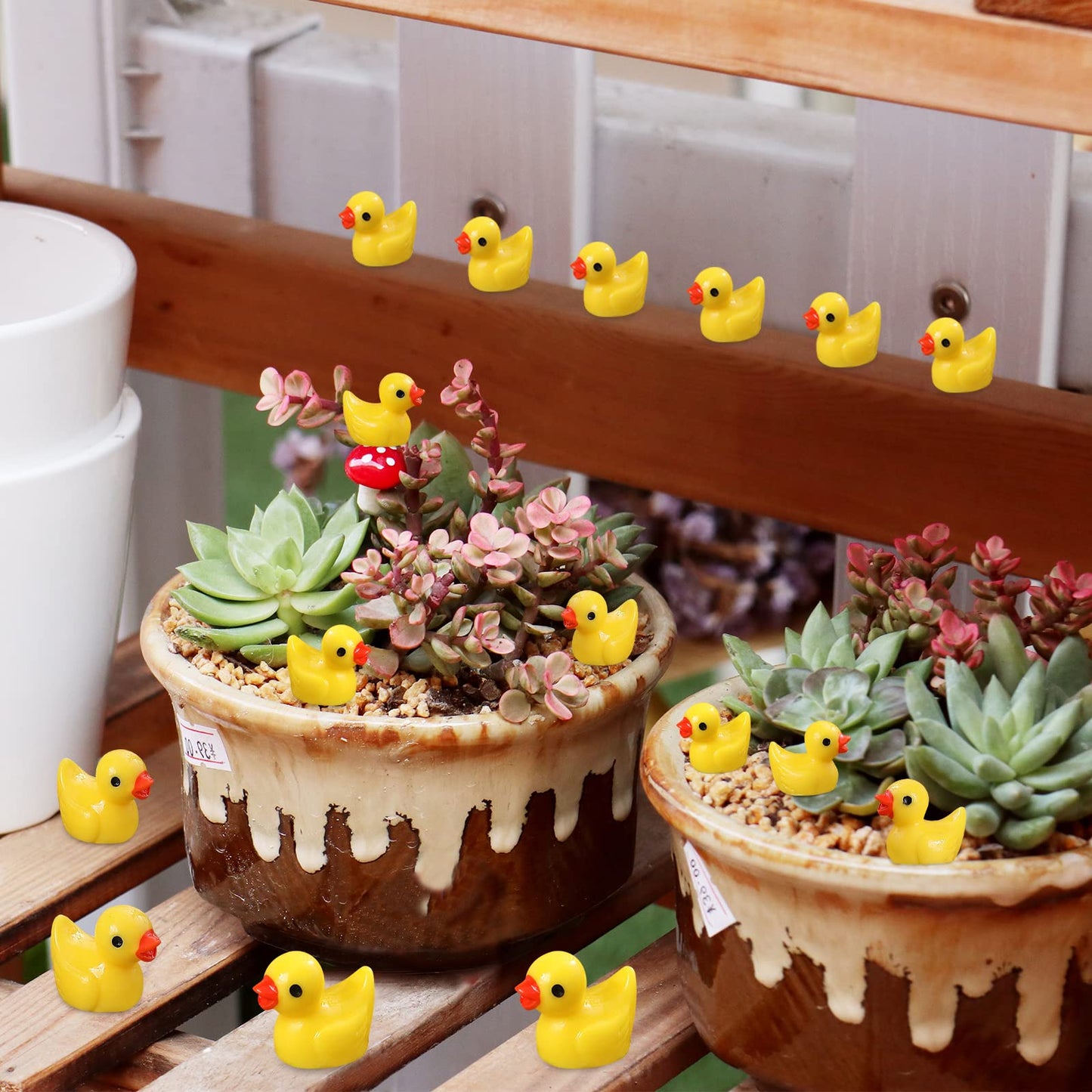 ROMROC Mini Resin Duck Bulk 200 Pack Tiny Ducks to Hide for Miniature Dollhouse Accessories Micro Garden Landscape Aquarium Pott