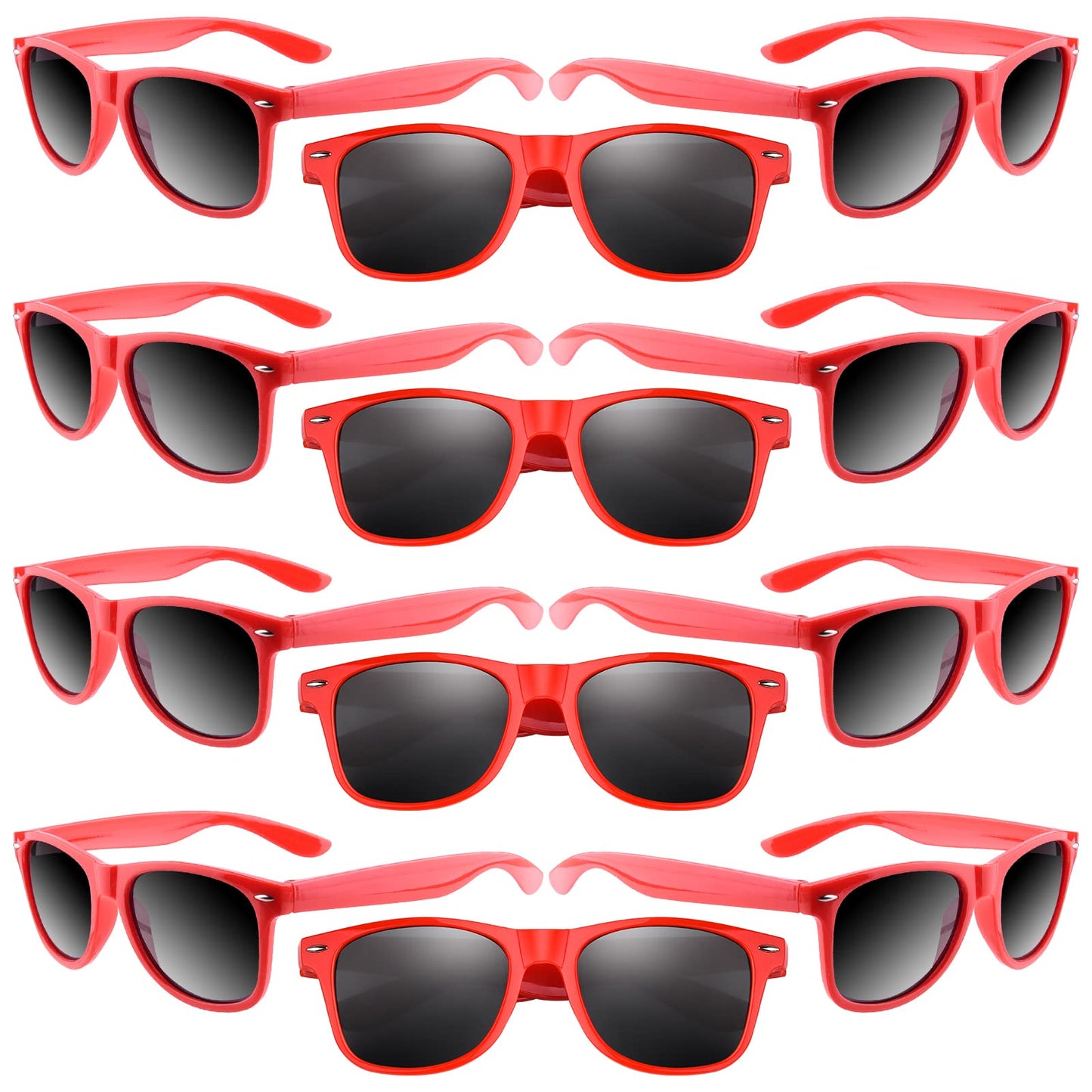 Morcheiong 12 Pack Party Sunglasses In Bulk For Birthday Summer Party Goody Bag Fillers Favors (Red)