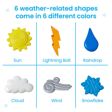 hand2mind Weather Counters - Color Sorting & Counting Manipulatives, Medium, Plastic, Model 96147, Multicolor