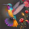 Hummingbird Puzzles for mature-themeds 1000 Pieces Vibrant Flower Fantasy Art Jigsaw Puzzle with Letters on Back Flower and Bird Challenging Puzzle Cardboard enhanced Family Game Decor & Gift(22.8x22.8in)