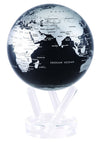MOVA 6" Metallic Black and Silver Globe - Stylish 3 Pronged Acrylic Base, Model MG-6-SBE