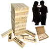 Childphilo Tumble Tower Blocks Game For Adults, Valentine 48Pcs Couples Date Night Wood Stacking Game Blocks For Girlfriend, Boy