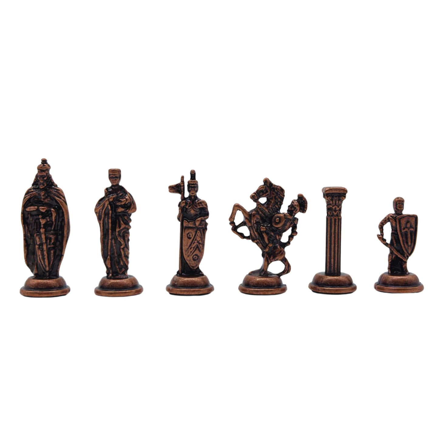 Wooden Chess Set with Storage - Handcrafted Chess Board and British Figure Metal Chess Pieces - Decorative Chess Game for mature-themeds & Kids - enhanced Gift for Family & Friends (Copper Chess Pieces)