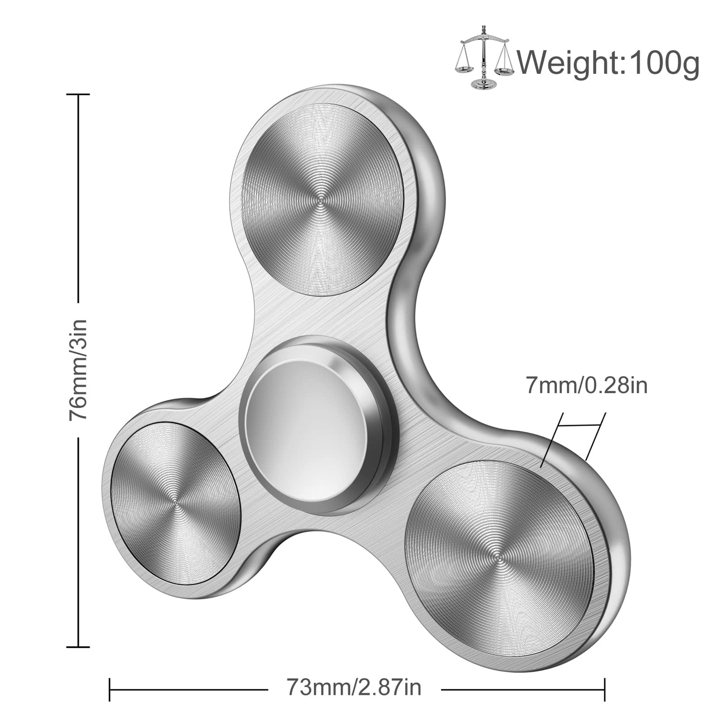 ATESSON Fidget Spinners Toy 4 to 10 min Spins Ultra Durable Stainless Steel Bearing High Speed Precision Metal Material Hand Fidget Spinner for Kids/mature-themed