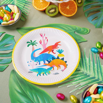 Talking Tables Dinosaur Paper Plate 23Cm 8Pk, Mixed colors