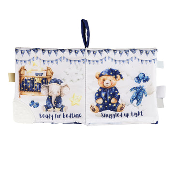 Ali+Oli Baby Cloth Book - Soft Sensory Crinkle Book with Teether for Infants 0-12 Months - Early Learning Touch & Feel Tummy Tim