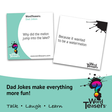 ? WORD TEASERS Dad Joke Cards - 150 Funny Jokes for Family - Mint Green Cardstock - WTDJ Model