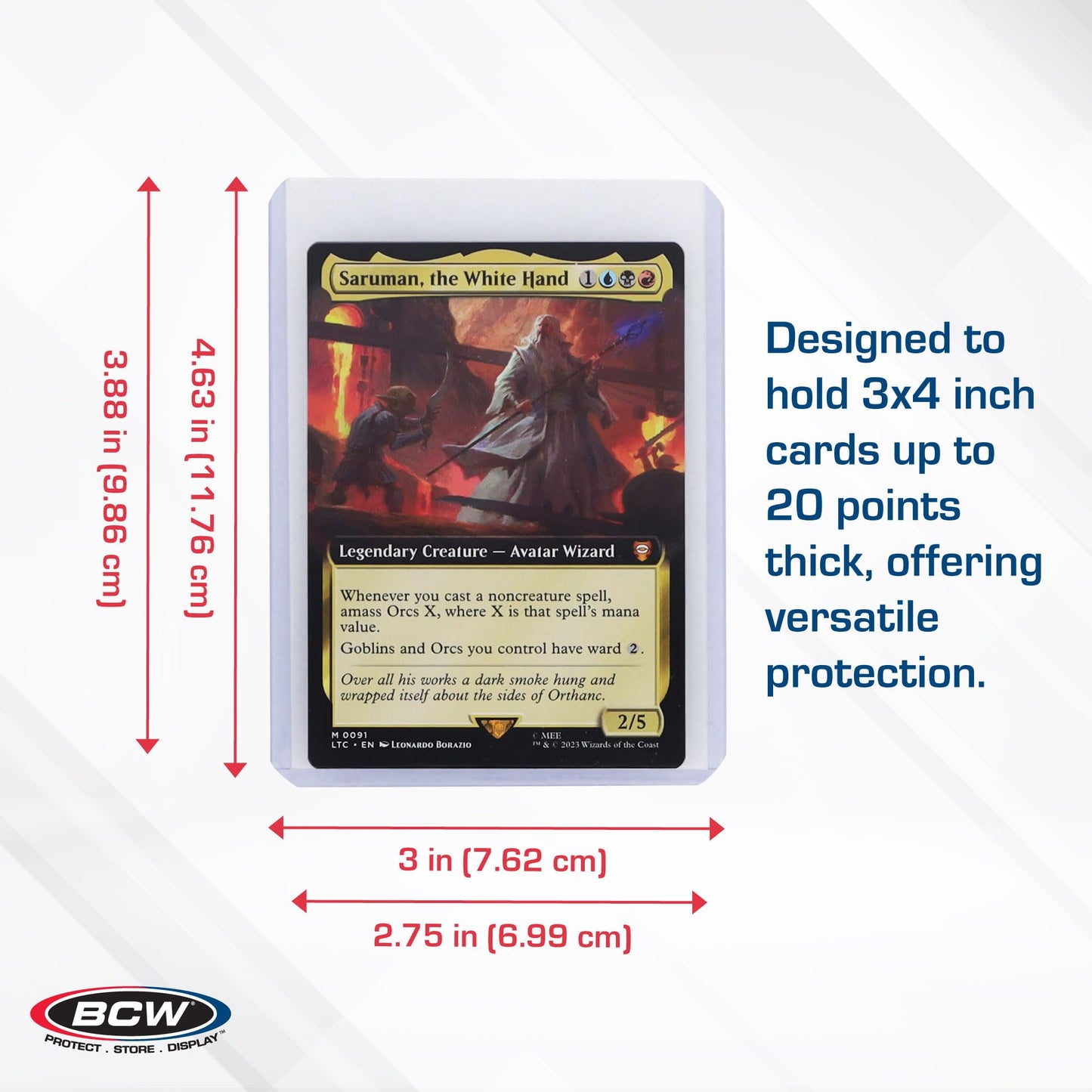 Bcw 3X4 Topload Card Holder - Premium 20Pt Thickness | 8 Pack (200 Total) | Quality Rigid Pvc Protector For Standard Size Tradin
