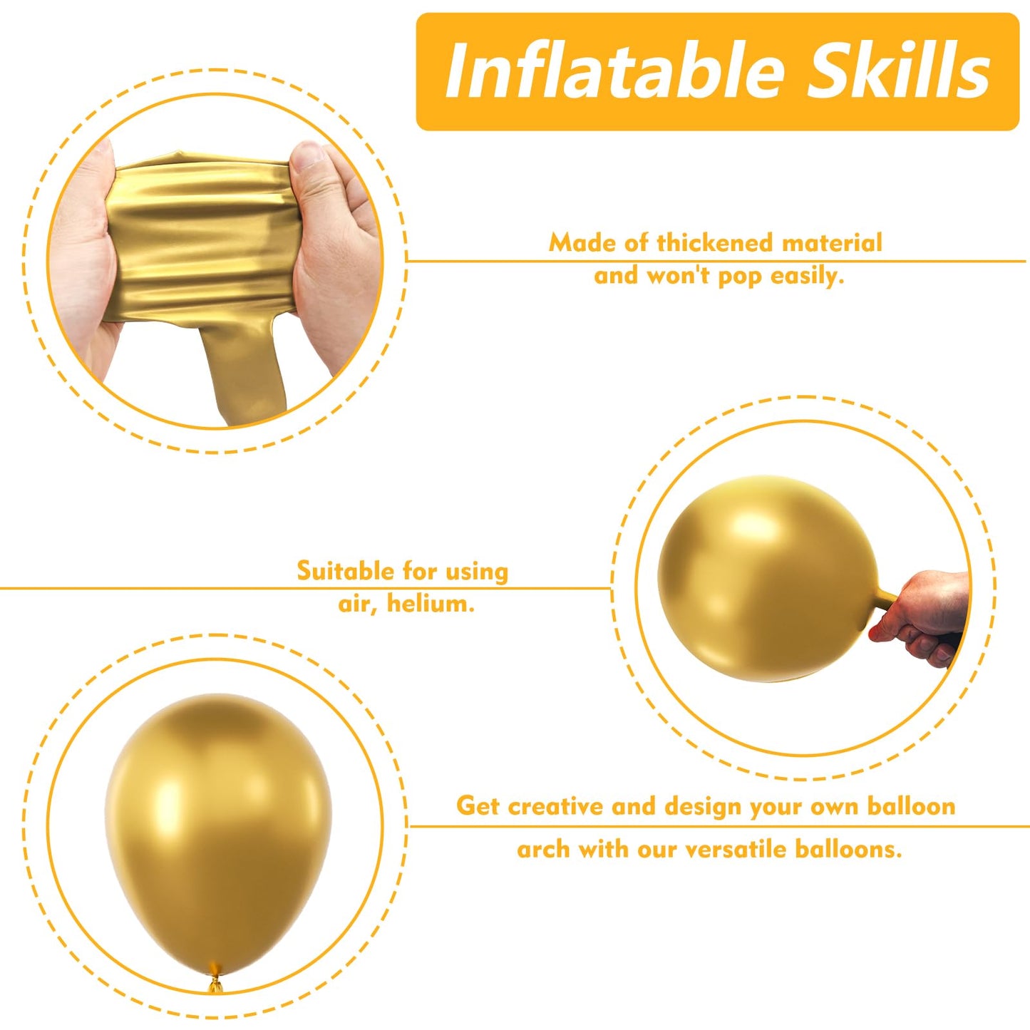 Nisocy Gold Metallic Chrome Latex Balloon Arch Garland Kit, 102Pcs 18In 12In 10In 5In For Festival Picnic, Engagement, Wedding,