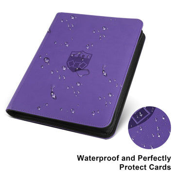 Trading Card Binder 9 Pocket GERMUN PU Cover Card Binder for 360 Cards enhanced Trading Card Holder Folders Double Sided Pocket Card Album for MTG TCG (Purple)
