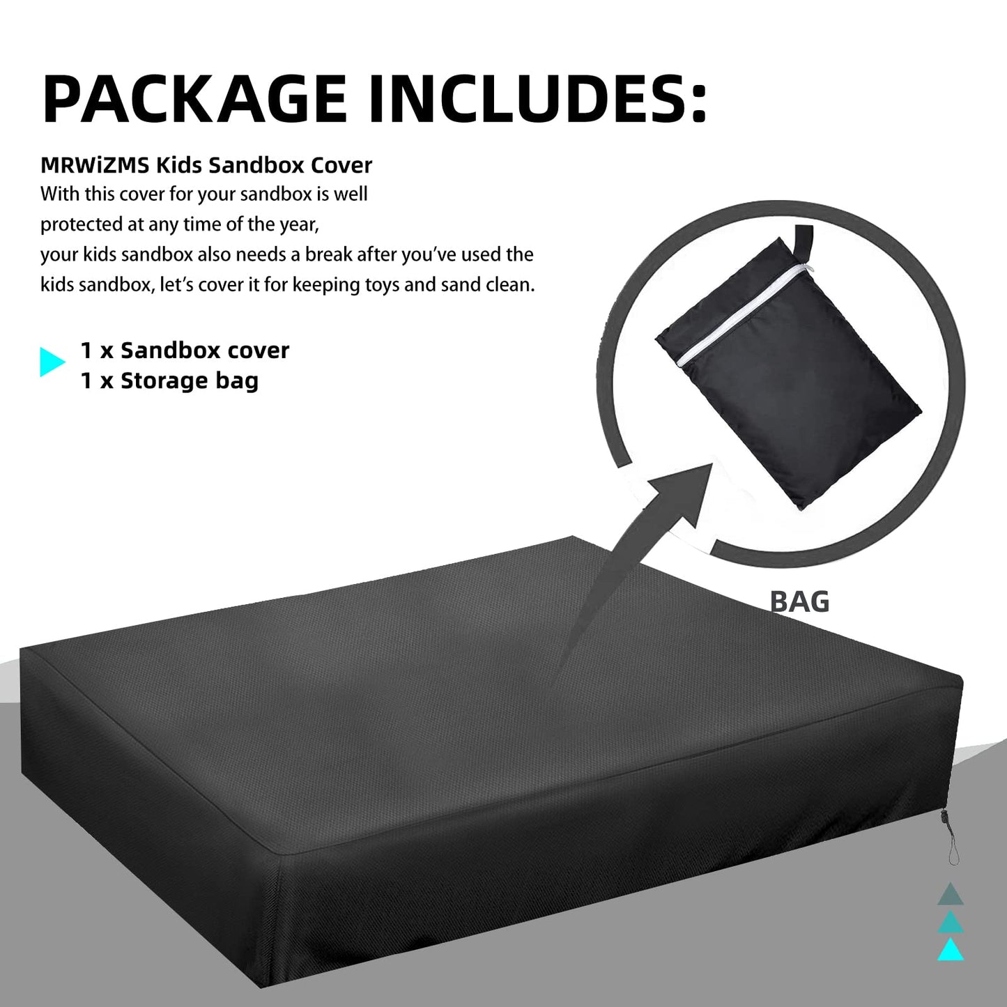 Mrwizms Sandbox Cover, Lid-55In, Sand Box Cover, 420D Oxford Cloth Waterproof, Uv Resistant And Dustproof, Suitable For Children