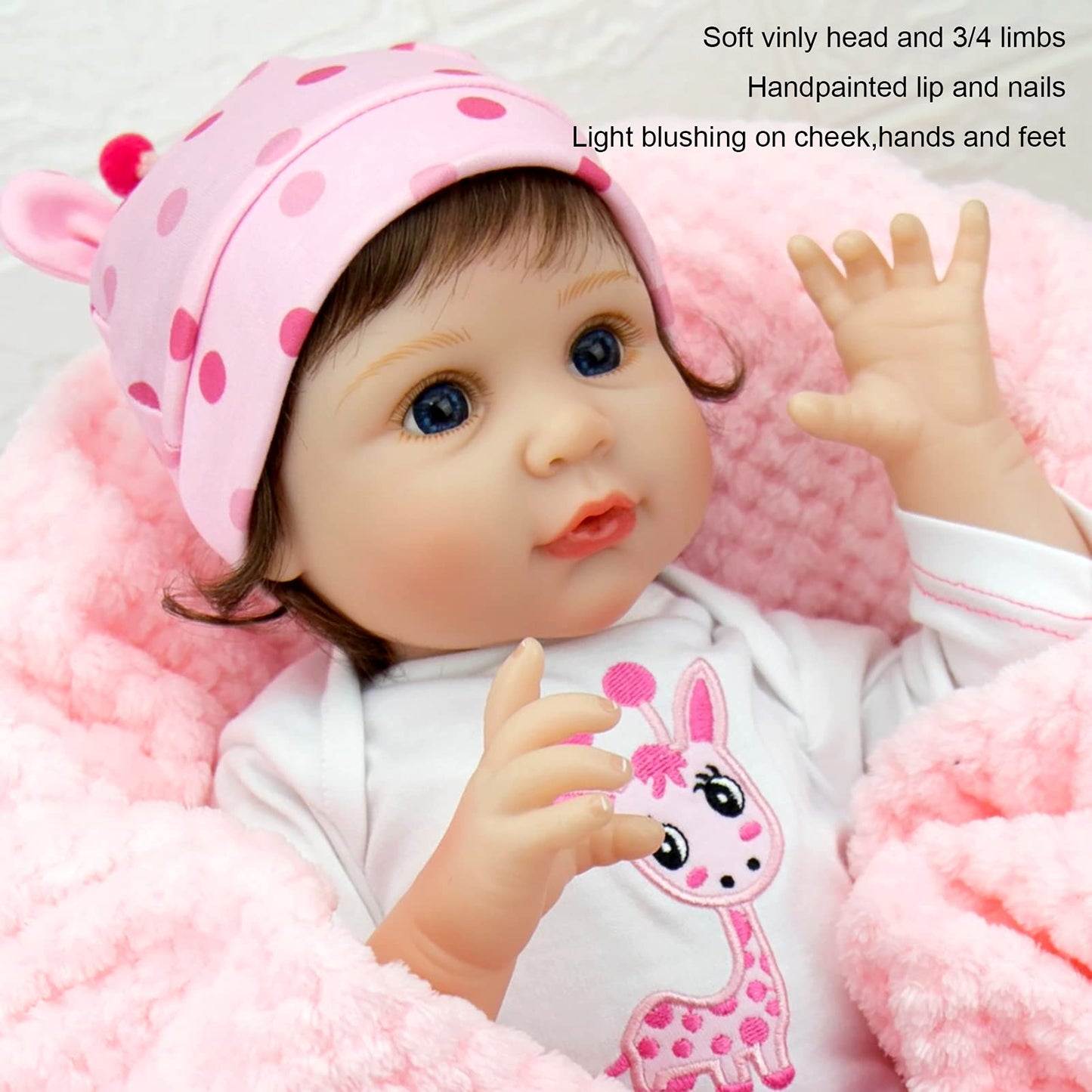 Milidool Reborn Baby Dolls, Realistic Newborn Dolls, 22 Inch Lifelike Weighted Soft Body Baby Doll