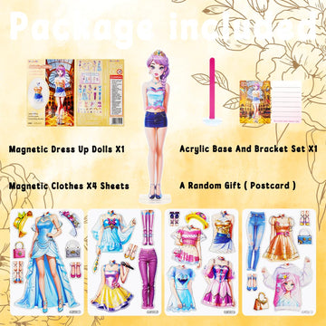 Rqmaoy Magnetic Dress Up Dolls Paper Dolls For Girls Ages 4 5 7 8 9 10, Princess Magnetic Paper Dolls - Christmas Birthday Easte