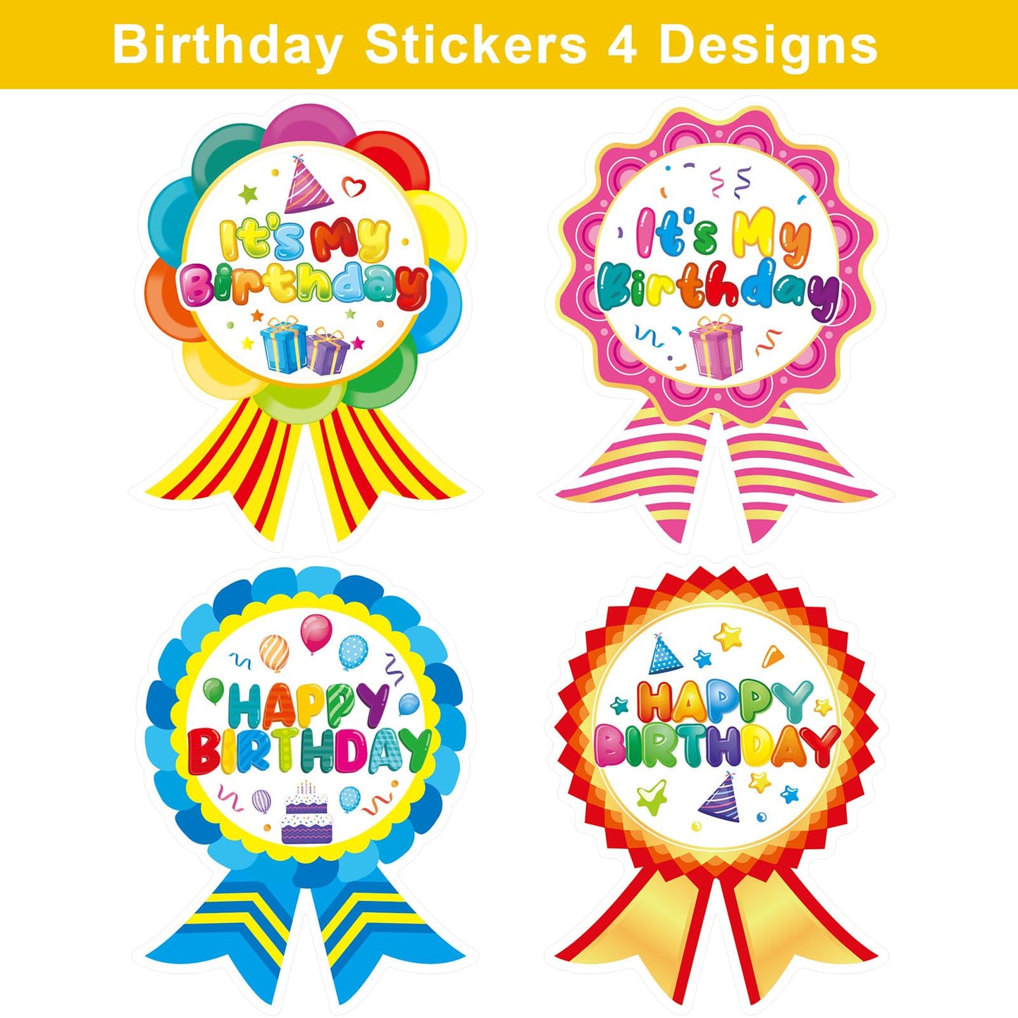 Happy Birthday Badge Stickers For Kids It'S My Birthday Stickers Home Classroom Birthday Party Supplies 200Pcs