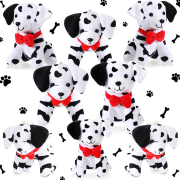Hungdao 8-Pack Plush Dalmatian Stuffed Animals, 4.8 Inch, Black & White, Party Favors, Carnival Prizes, Keychain, Birthday Gifts