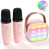 Kidsfaves Mini Karaoke Machine For Kids Adults,With 2 Wireless Microphones & Light- Bluetooth Portable Speaker Birthday Gifts Fo