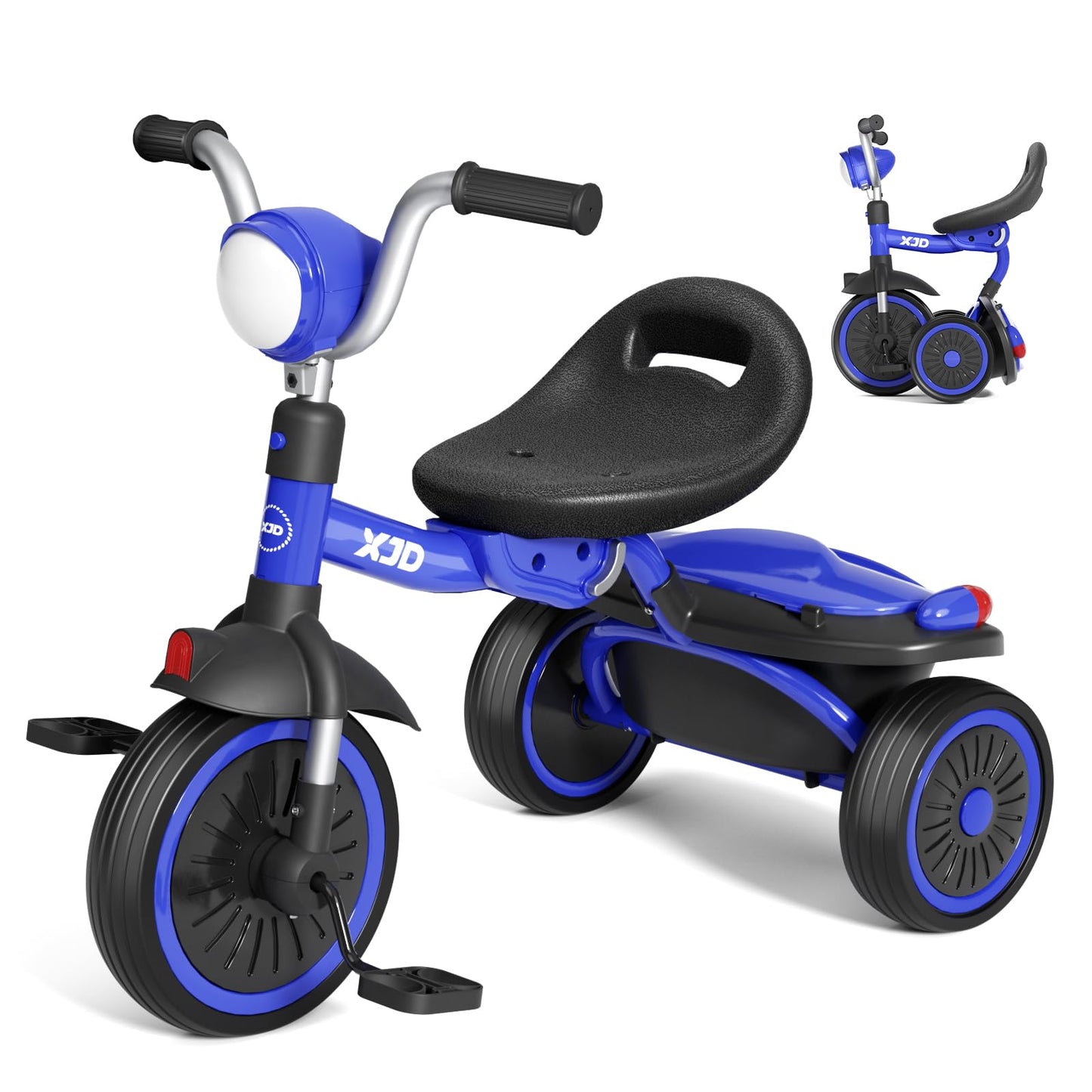 XJD Toddler Tricycle, Foldable Toddler Bike with Pedals, Tricycle for 2-5 Year Olds, Adjustable Comfortable Seat, Birthday Gifts