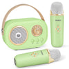 Prunus Mini Karaoke Machine For Kids&Adults,Portable Bluetooth Speaker With 2 Wireless Microphones And Stereo Sound Enhanced Bas
