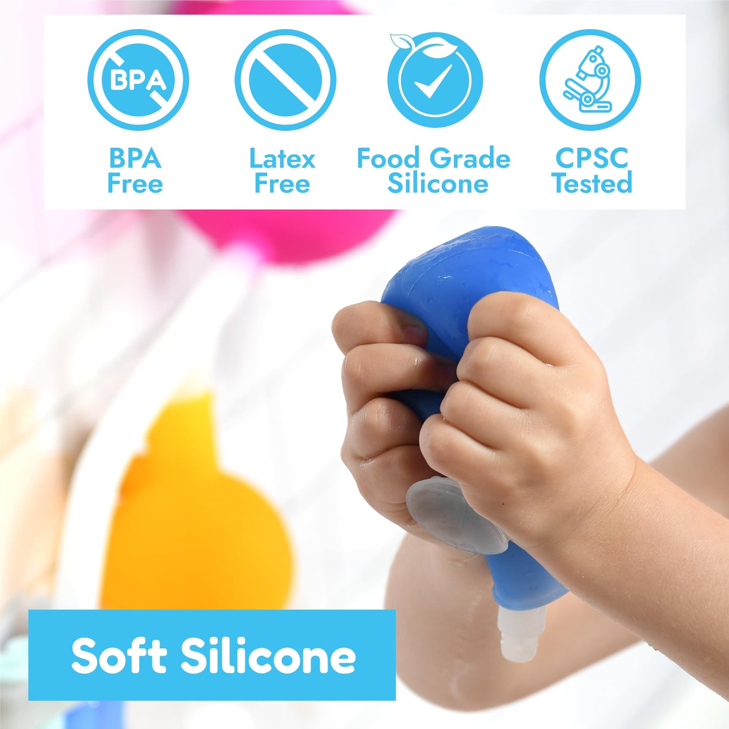 Aqualab Bath Toys For Kids Ages 4-8 - Science Themed Wall Suction Silicone Bath Toy - Includes Beaker, Flasks, And Test Tubes