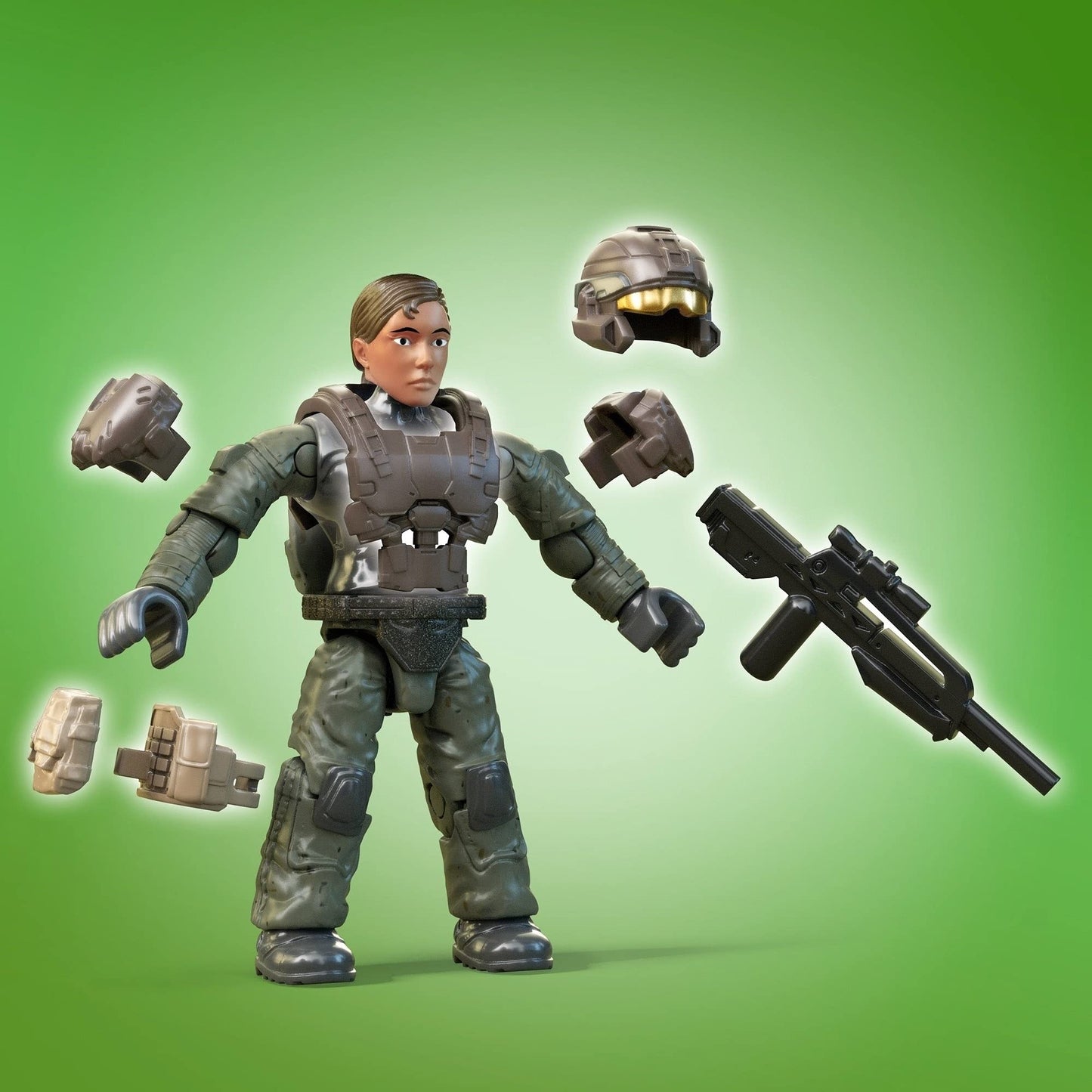 Mega Construx Halo Unsc Marine Platoon Pack Construction Set, Building Toys For Kids , Brown