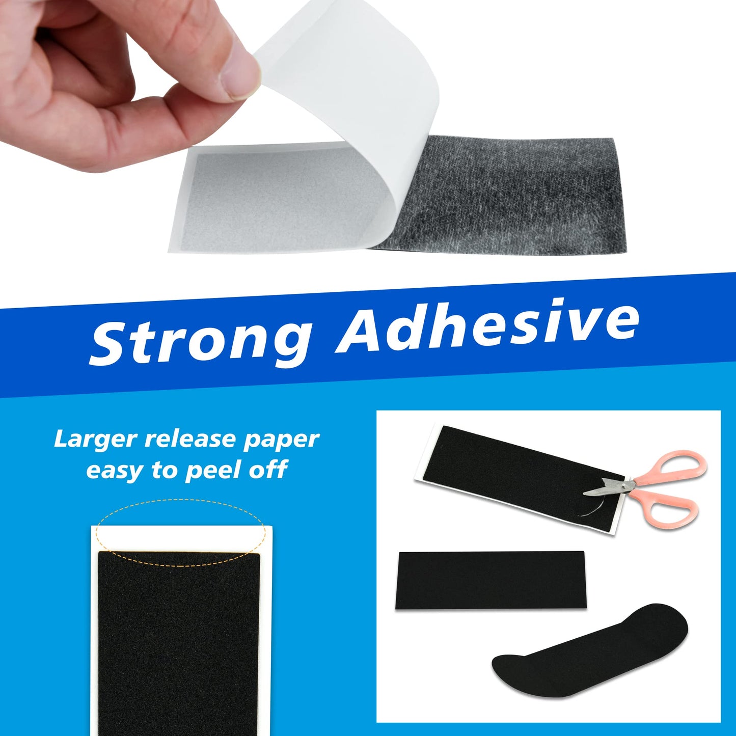 Haisalin Fingerboard Grip Tape, 60Pcs 38Mmx110Mm Foam Adhesive Tapes For Fingerboards, Black