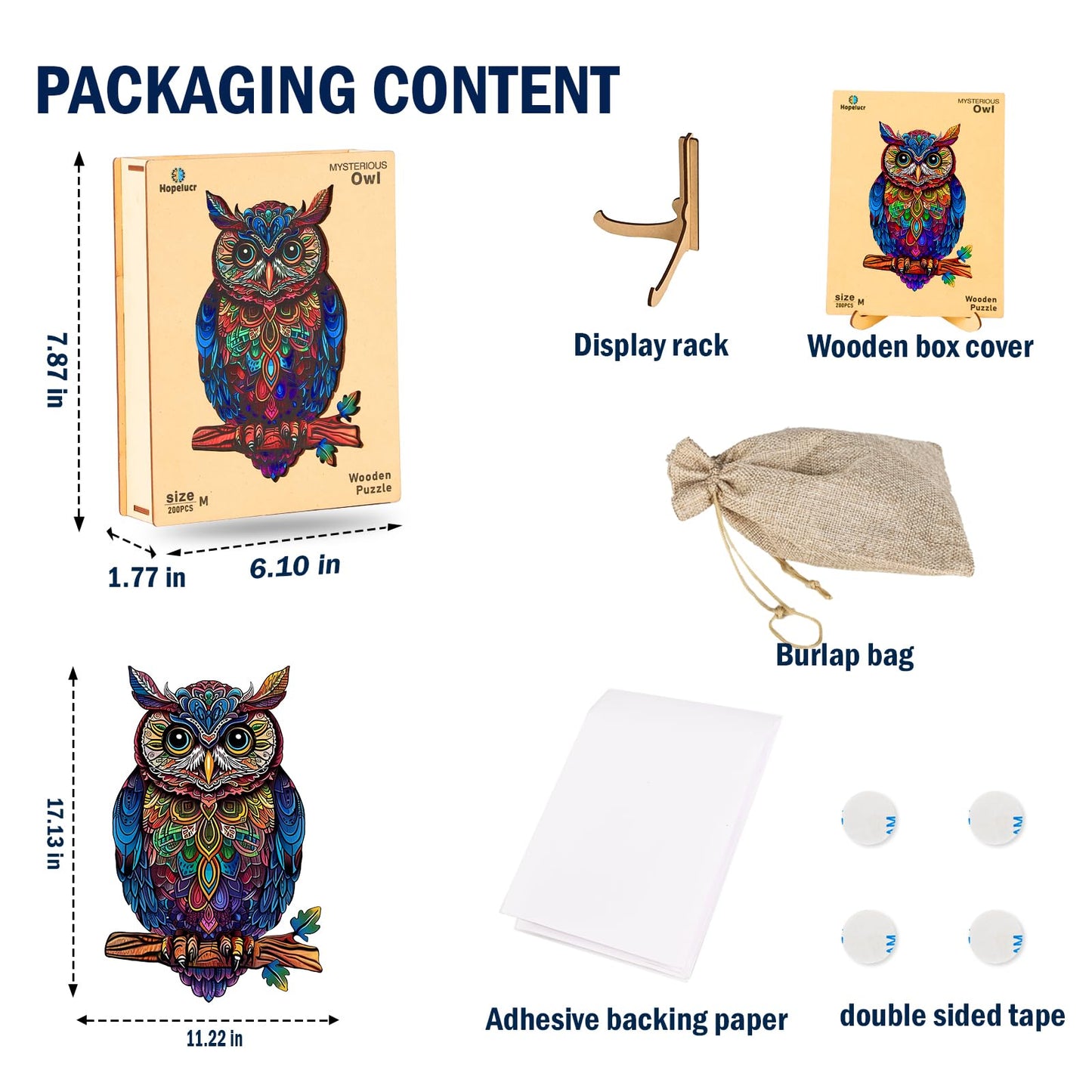 Wooden Puzzles for mature-themeds Unique Shaped Animal Jigsaw Puzzles Owl Wood Puzzles mature-themed Birthday Gifts for mature-themed and Kids 300 Piece 17.13?11.22