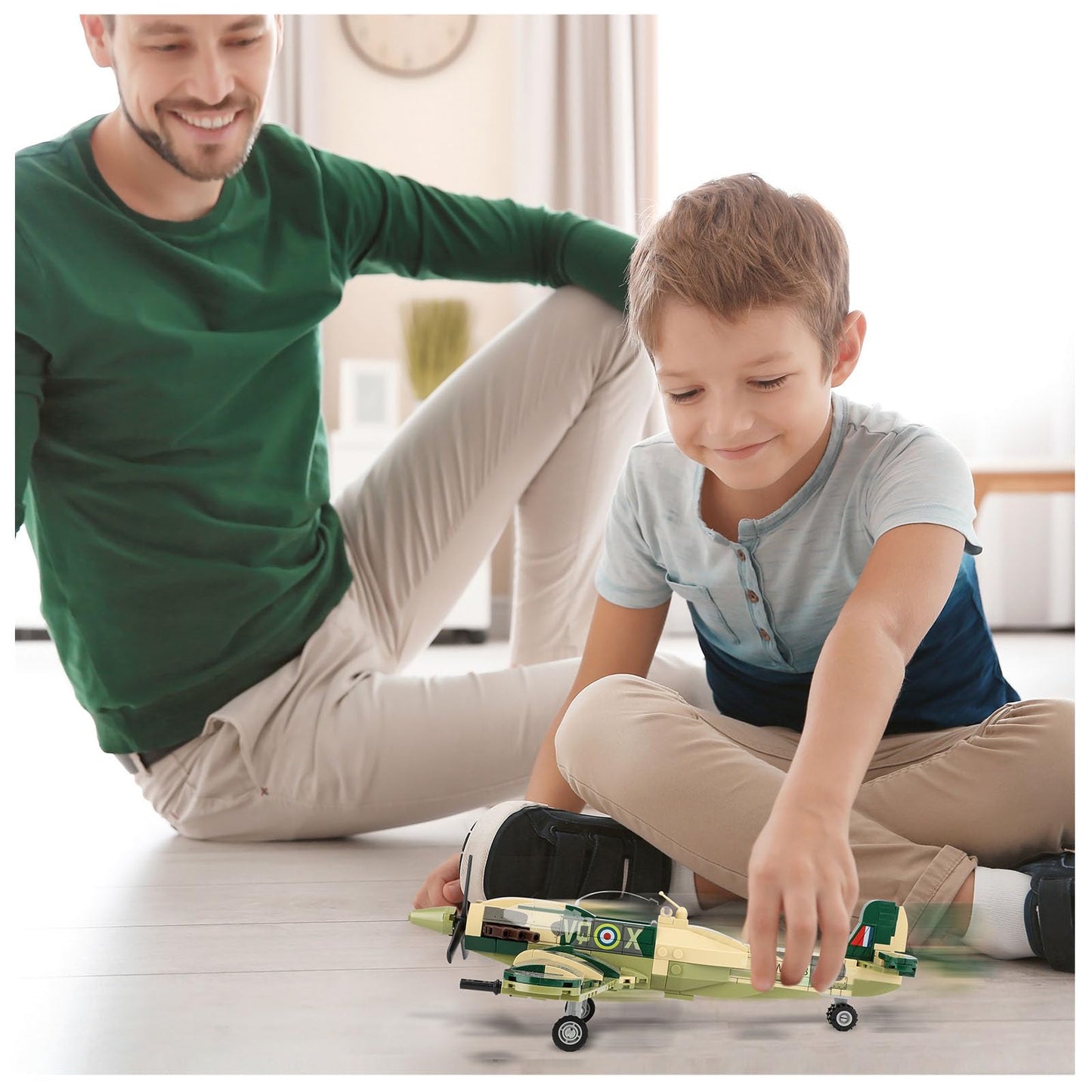 Toy Player Spitfire Fighter Plane Jet Building Set - Compatible With Lego Plane, Military Airplanes Model, Gift For Boys Age 6 7 8 9 10 11 12 And Ww2 Military Setcollectors & Enthusiasts
