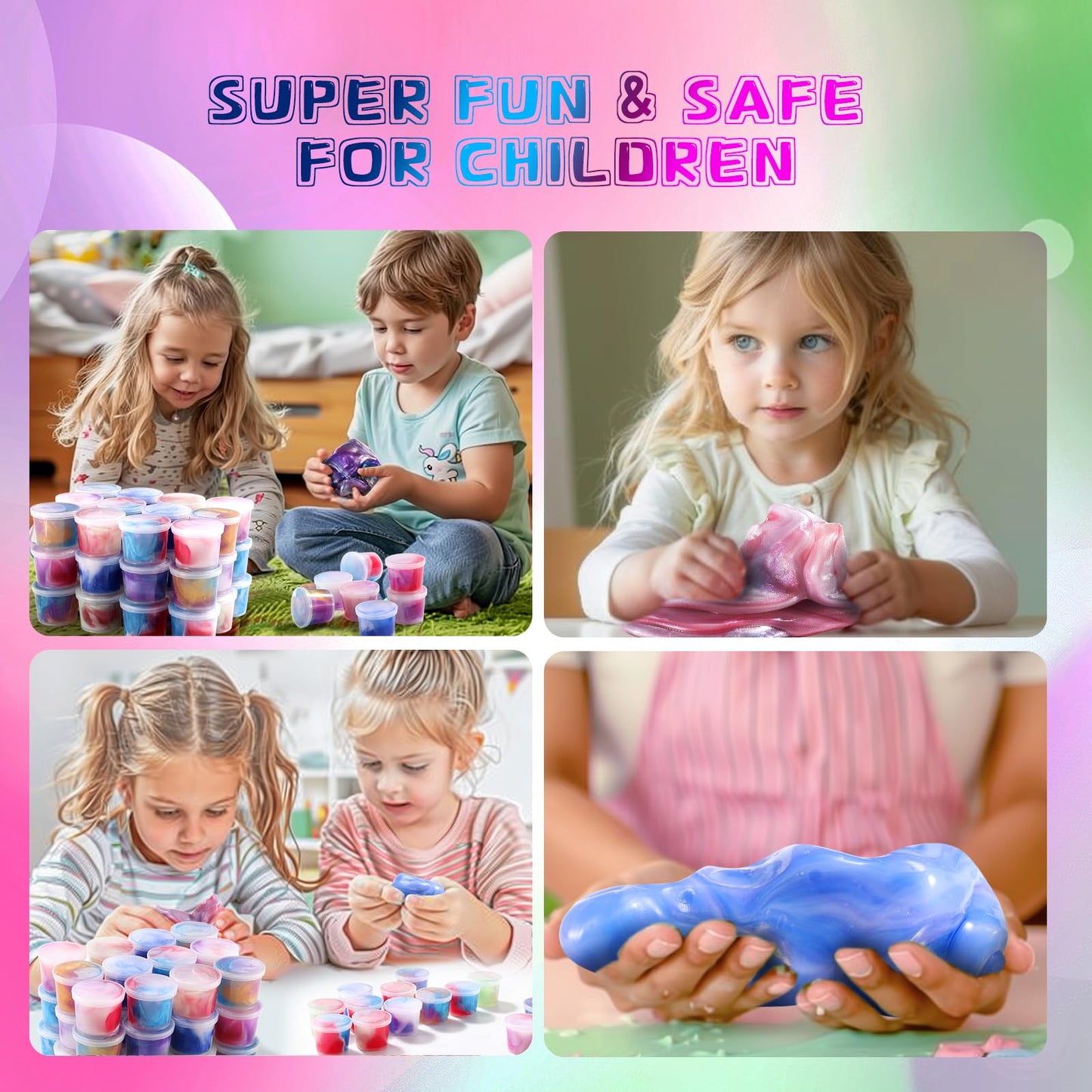 Zdthnsiat Galaxy Slime Toy 72Pack Party Favors For Kids, Rich Colored, Stress Relief Toy For Girls Boys, Easter Basket Stuffers,