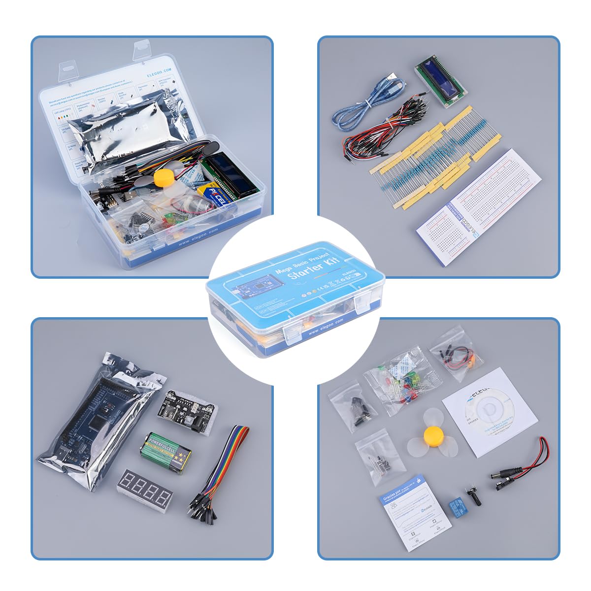 Elegoo Mega R3 2560 Project Starter Kit Compatible With Arduino Ide Mega - Including 16 Tutorials Cd