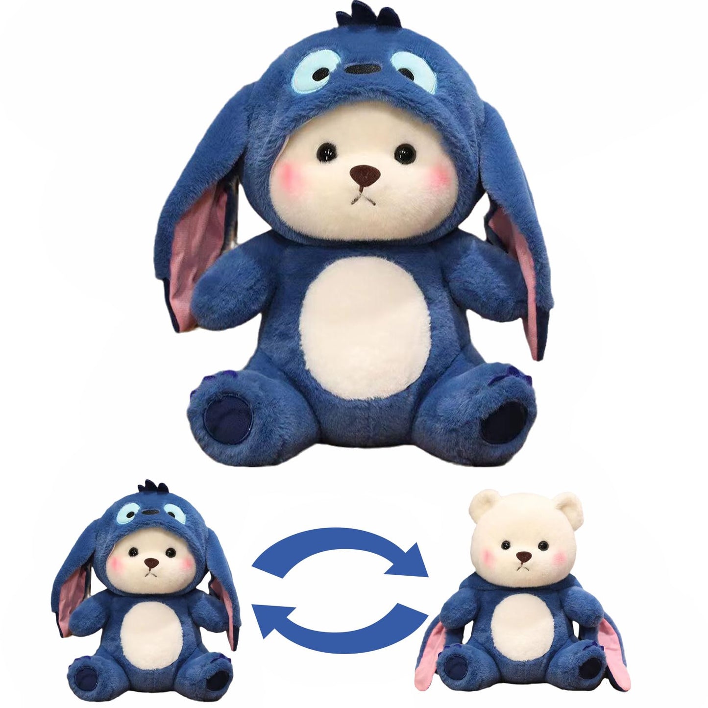Storescent Baby Plushies, Blue Lovable Huggable Soft Toy, Hooded Plush Teddy Bear, Elegant Soft Plush Toy For Babies, Great Birt