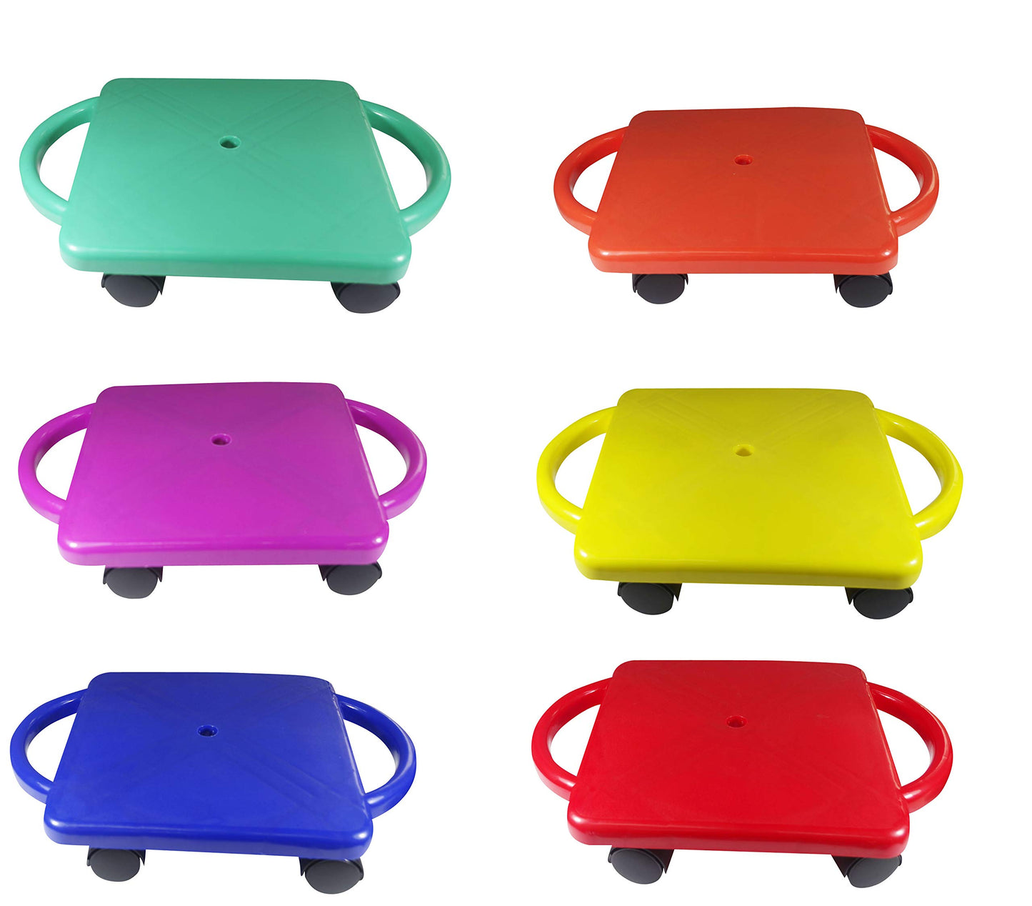 Educational Manual Plastic Scooter Board With Safety Handles | 16'' X 11'' Inches| Perfect For Kids, Teens, Adults | Pe, Gym Cla