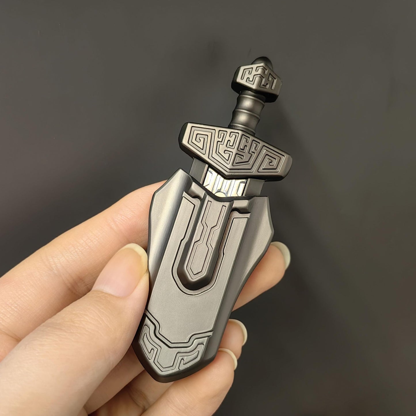 T-Conceal EDC decorative replica blade Decompression Toys Fidget Sliders Fidget Toys Stress Relief for mature-themeds Magnetic Metal Toys Anti-Anxiety Office Desk Toys (Grey)