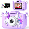2024 Upgrade Unicorn Kids Camera For Girls, Christmas Birthday Gift For Girls Boys, 1080P Hd Selfie Digital Video Camera For Tod