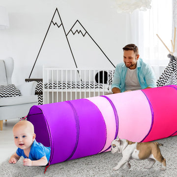Kids Play Tunnel For Toddlers 1-3, Baby Crawling Toys For 1 2 3 4 Year Old Girl Boy Birthday Gift, 6 Foot Pop Up Tunnel, Indoor Outdoor Toddler Toys For Infant Children Or Dog