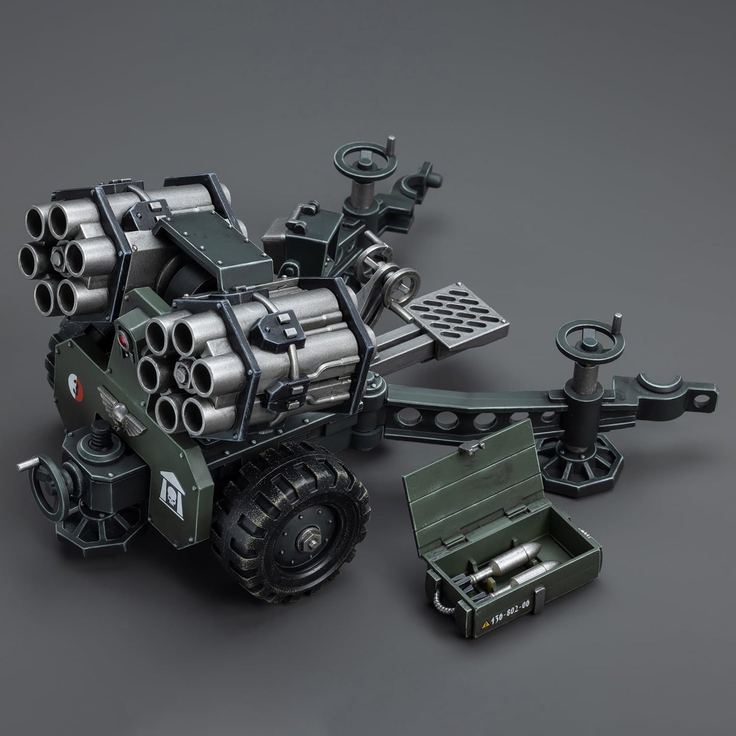 Joytoy Warhammer 40K 1/18 Action Figures, Astra Militarum Ordnance Team With Malleus Rocket Launcher Perfect For Collectors & De