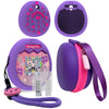 Jchpine Hard Carrying Case And Silicone Cover Compatible With Tamagotchi Pix Interactive Virtual Pet Game Machine, Screen Film Protector For Tamagotchi Pix Accessories(Purple-Pink)