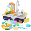 Toyshine Mist Spray Pretend Kitchen Running Water Play Set Toy with Utensils and Cutting Play Food for Boys Girls 3+