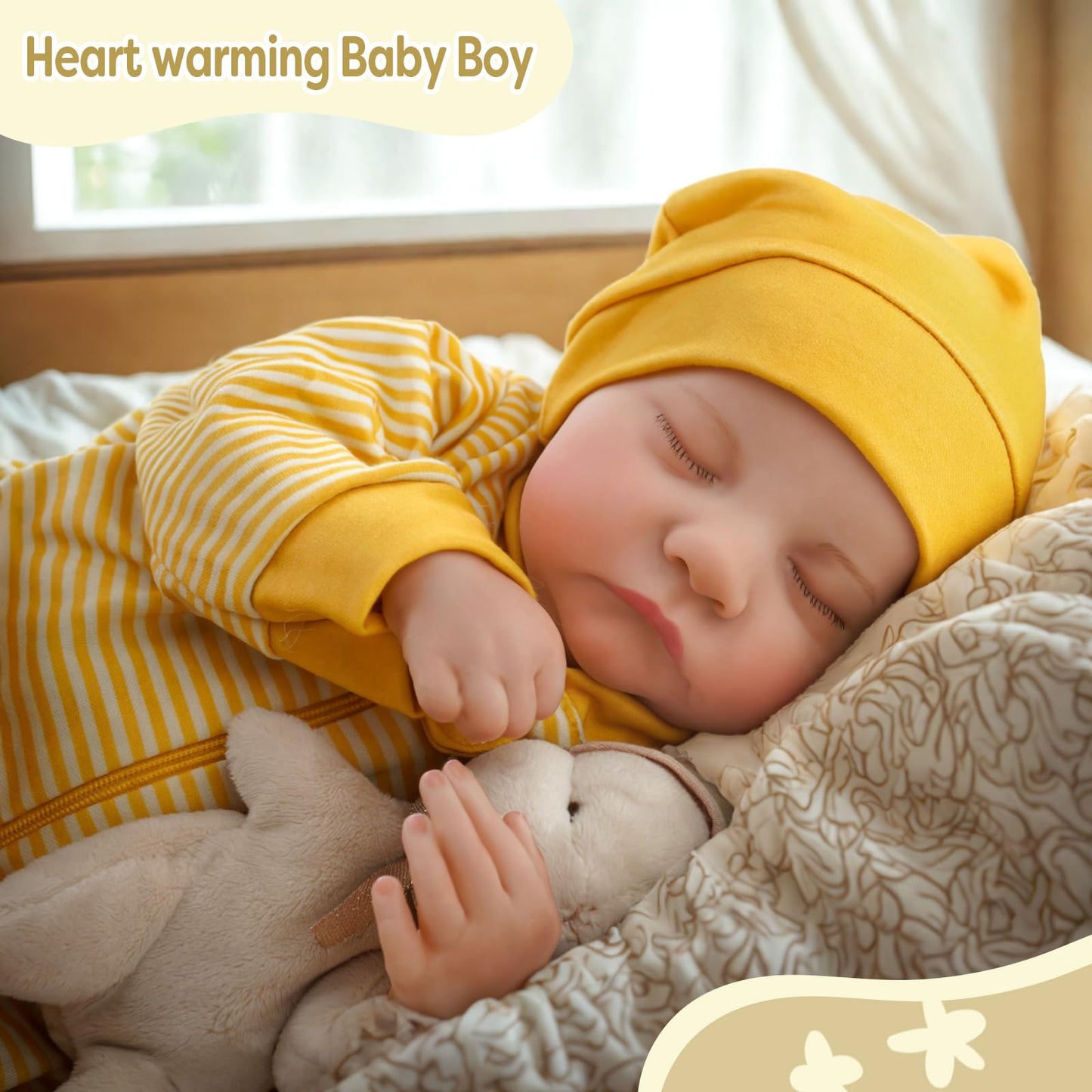 Adfo Lifelike Reborn Baby Dolls - 20-Inch Realistic Newborn Baby Dolls Full Vinyl Body Real Life Baby Dolls Sleeping Poseable Ba