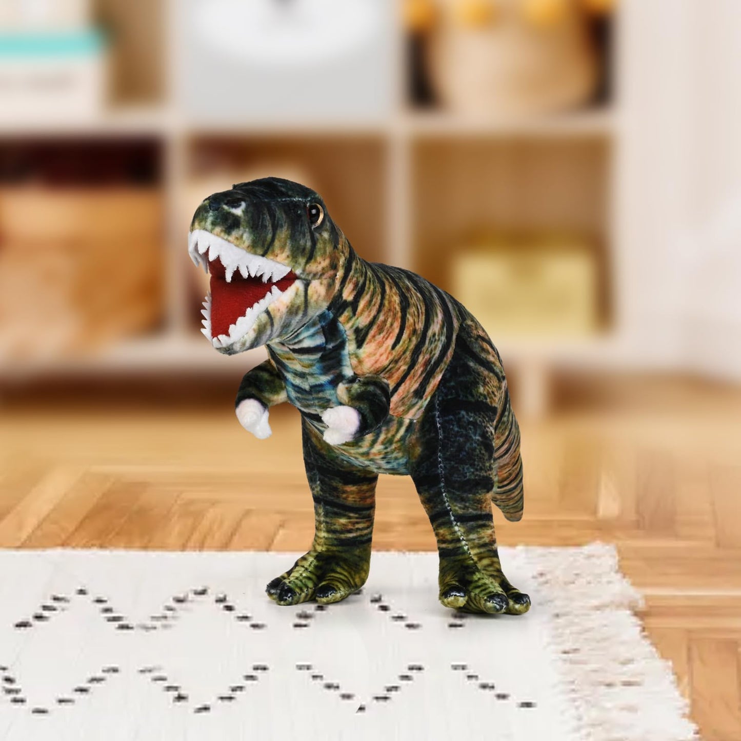 Madzee Plush Realistic T-Rex Dinosaur Stuffed Animal Toy 16 Inches, Soft Dino Plushie Christmas Birthday Gifts For Boys Girls Ki