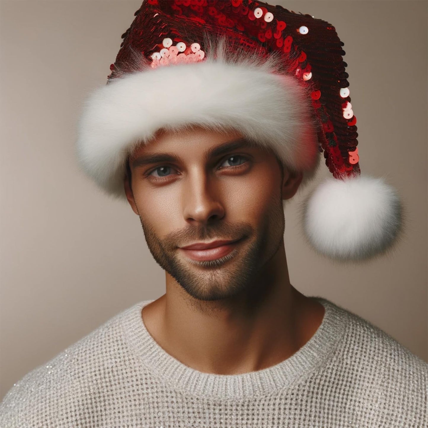 Inxens Santa Hat Christmas Hat Adult Large Red Plush Velvet Santa Claus Hat For Women Men Xl Holiday Christmas Hats Double Layer
